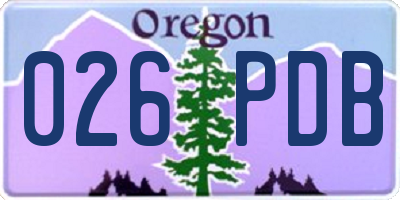 OR license plate 026PDB