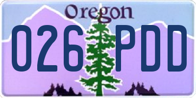 OR license plate 026PDD
