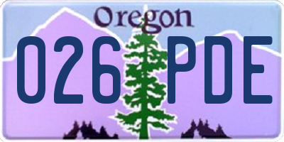 OR license plate 026PDE