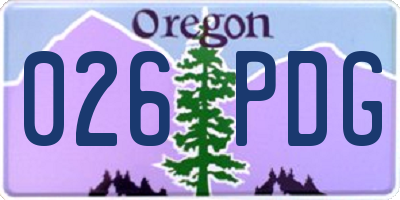 OR license plate 026PDG