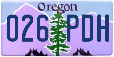 OR license plate 026PDH