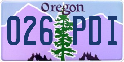 OR license plate 026PDI