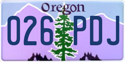 OR license plate 026PDJ