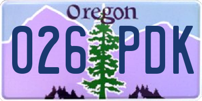 OR license plate 026PDK