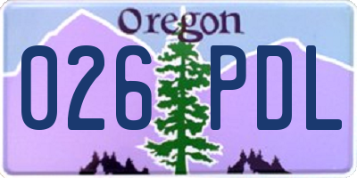 OR license plate 026PDL