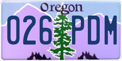 OR license plate 026PDM