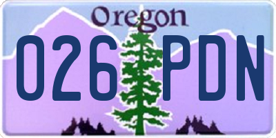 OR license plate 026PDN