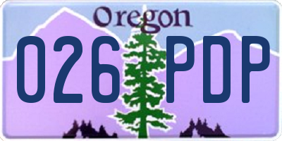 OR license plate 026PDP