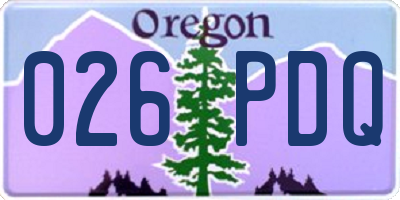 OR license plate 026PDQ