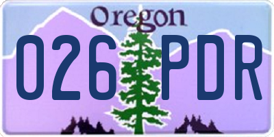 OR license plate 026PDR
