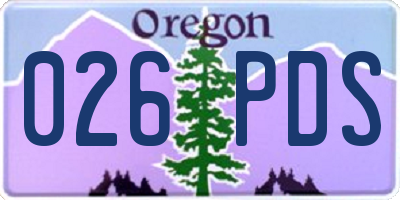OR license plate 026PDS