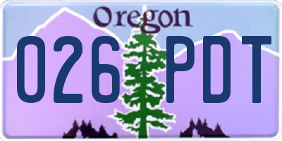 OR license plate 026PDT