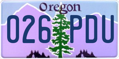 OR license plate 026PDU