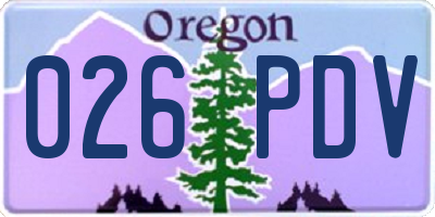 OR license plate 026PDV