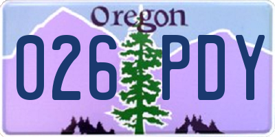 OR license plate 026PDY