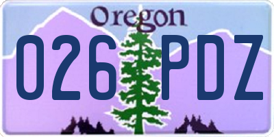 OR license plate 026PDZ