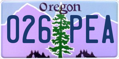 OR license plate 026PEA