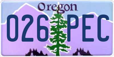 OR license plate 026PEC