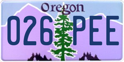 OR license plate 026PEE