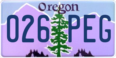 OR license plate 026PEG