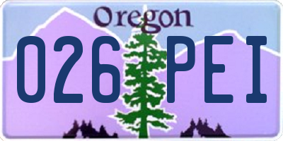 OR license plate 026PEI