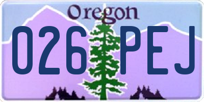 OR license plate 026PEJ