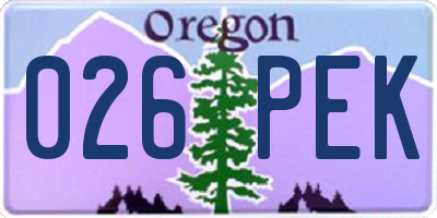 OR license plate 026PEK