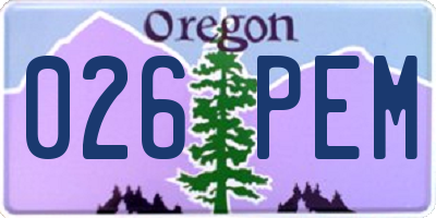 OR license plate 026PEM