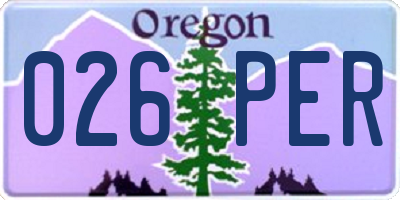 OR license plate 026PER