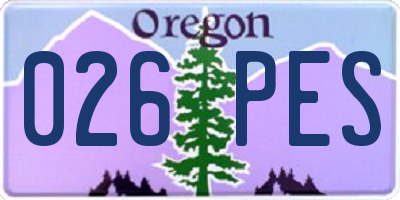 OR license plate 026PES