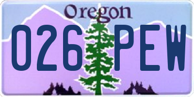 OR license plate 026PEW