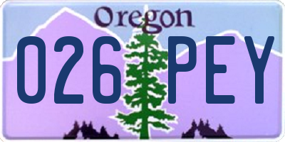 OR license plate 026PEY