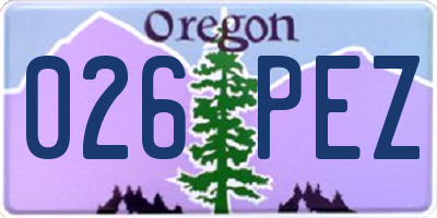 OR license plate 026PEZ
