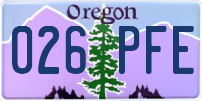 OR license plate 026PFE