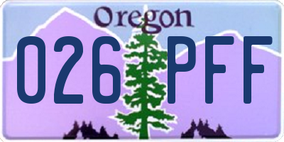OR license plate 026PFF