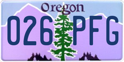 OR license plate 026PFG