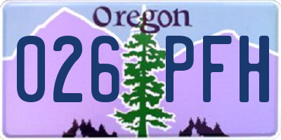 OR license plate 026PFH