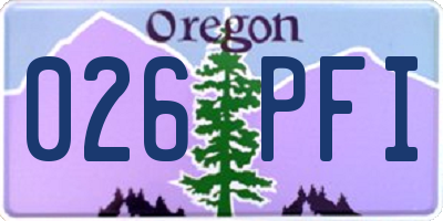 OR license plate 026PFI
