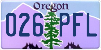 OR license plate 026PFL