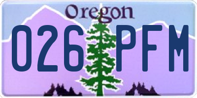 OR license plate 026PFM