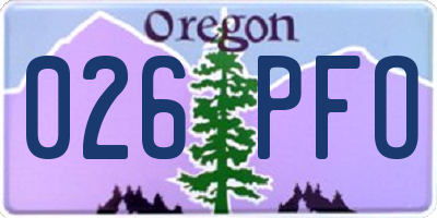 OR license plate 026PFO