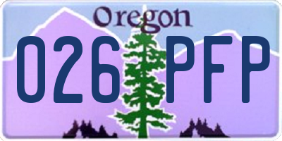 OR license plate 026PFP