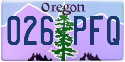 OR license plate 026PFQ
