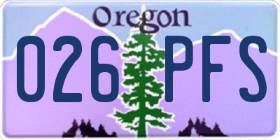 OR license plate 026PFS