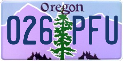 OR license plate 026PFU