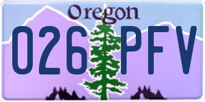 OR license plate 026PFV