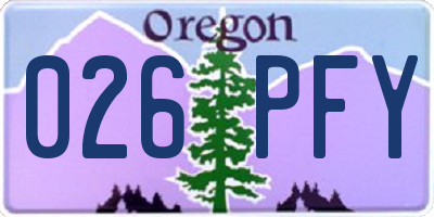 OR license plate 026PFY