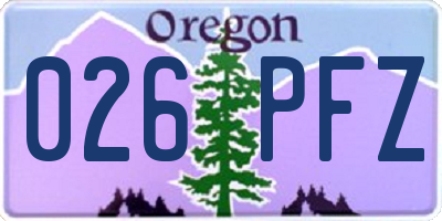 OR license plate 026PFZ