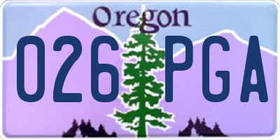 OR license plate 026PGA