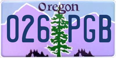 OR license plate 026PGB